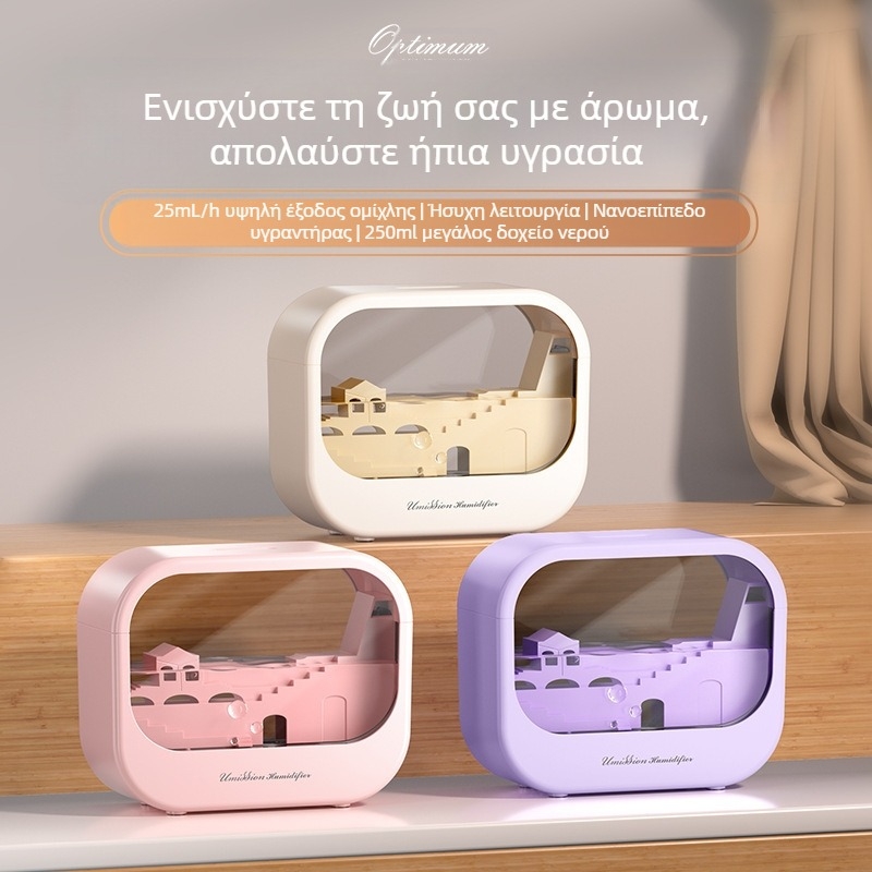 Αρωματοθεραπευτικός υγραντήρας οικιακής χρήσης – ήσυχη λειτουργία USB, 2W, 10–20 τ.μ., δεξαμενή <0.5 L