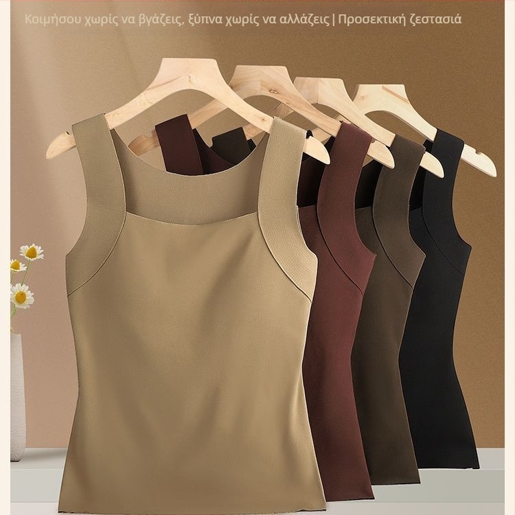 Γυναικείο θερμικό γιλέκο Derong με ενσωματωμένες θήκες στήθους και επένδυση, εσωτερικά βελούδινο φινίρισμα, ακρυλικό 30–50%