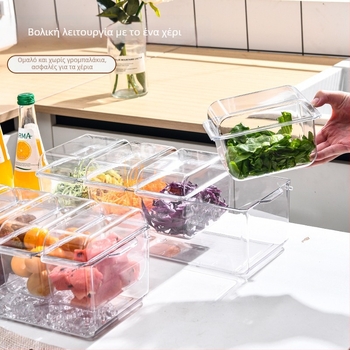 Θήκη μεταφοράς φρούτων και λαχανικών με καπάκι – ανθεκτική στη σκόνη και στην υγρασία, μοντέρνος μινιμαλιστικός πλαστικός σχεδιασμός (Γκουανγκντόνγκ) • Μεταφορά • Αποθήκευση • Crisper