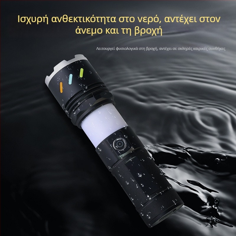 Xintu φανάρι-λαμπτήρας κάμπινγκ από κράμα αλουμινίου, 4500mAh, LED 30W, τηλεσκοπικό ζουμ, 360° περιστροφή, χειροκίνητη φόρτιση