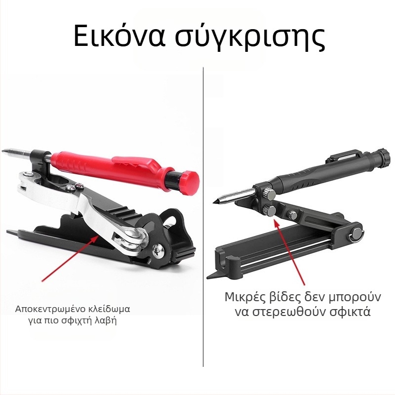 Ξυλουργικός διαβήτης με πολυλειτουργικό μαρκαδόρο – μέτρηση βαθιών οπών, σχεδίαση περιγράμματος και προφίλ, αλουμινίου κράμα, κιτ 1 τεμάχιο, οικιακή χρήση, εθνικό πρότυπο