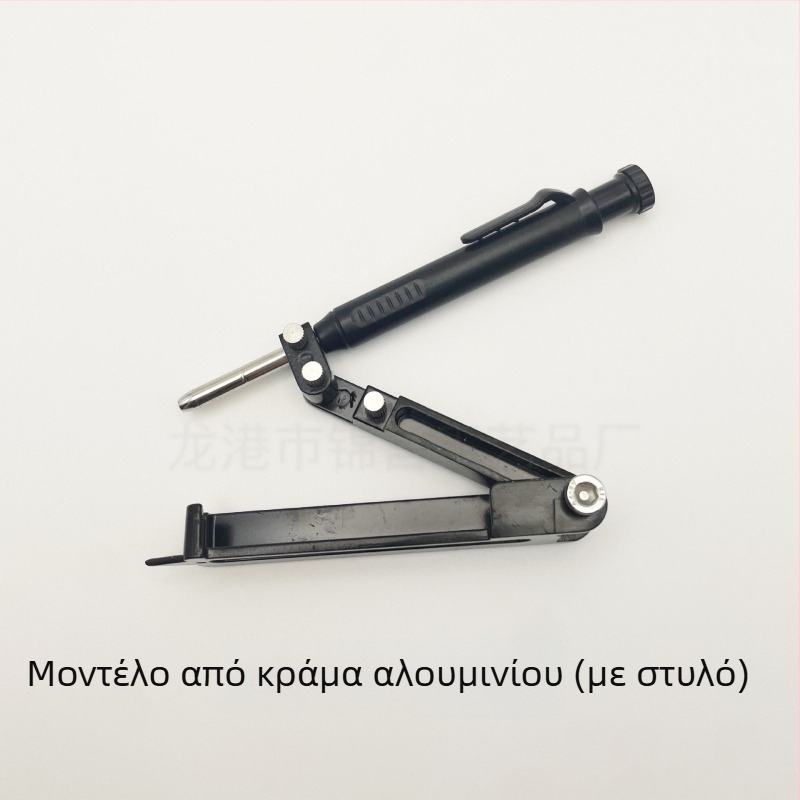 Ξυλουργικός διαβήτης με πολυλειτουργικό μαρκαδόρο – μέτρηση βαθιών οπών, σχεδίαση περιγράμματος και προφίλ, αλουμινίου κράμα, κιτ 1 τεμάχιο, οικιακή χρήση, εθνικό πρότυπο