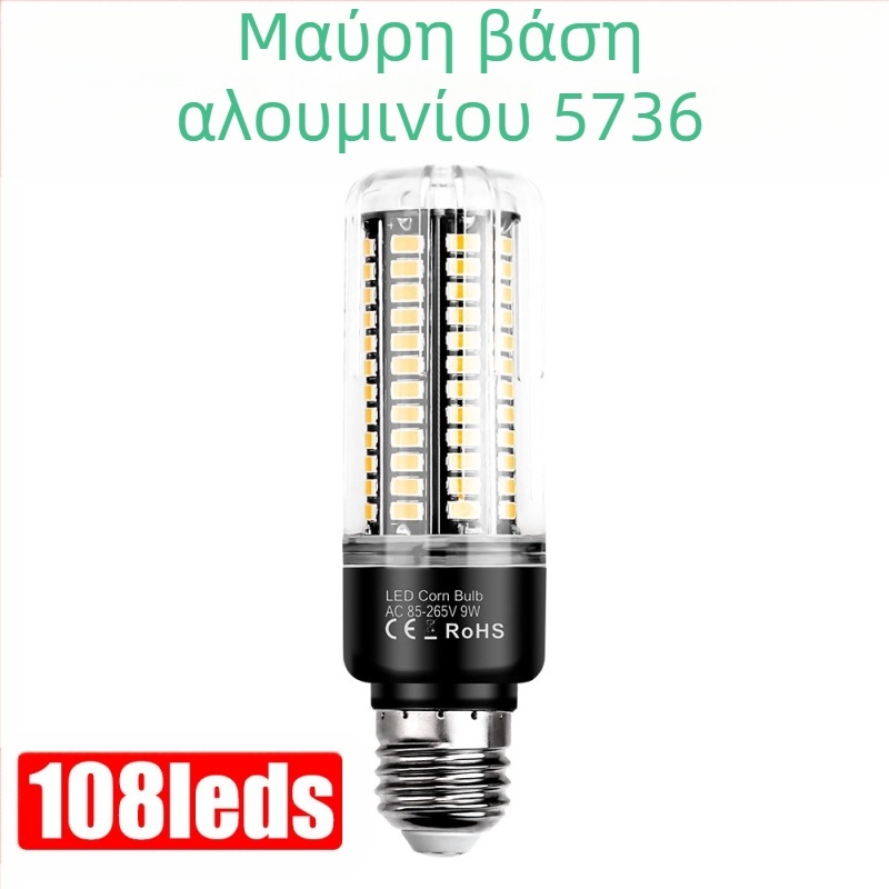 LED λαμπτήρας καλαμποκιού, μοντέλο 5736 LED κόμβοι, 189 LEDs, είσοδος 85–265V, δέσμη 360°, IP20