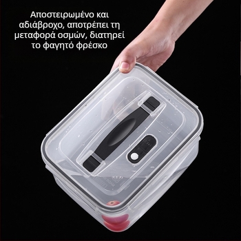Πλαστικό κλειστό κουτί γεύματος με χειρολαβή και κάδο αποστράγγισης, συμβατό με φούρνο μικροκυμάτων, ορθογώνιο μπέντο δοχείο