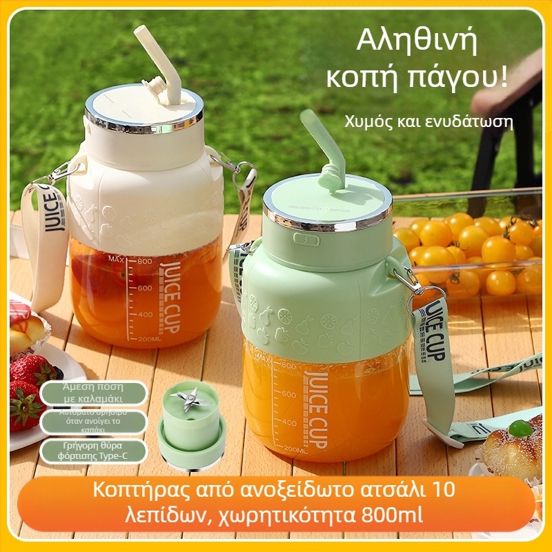 Φορητό κύπελλο αποχυμωτή, χωρητικότητα 401–600 ml, ισχύς 150 W, ταχύτητα 15001–18000 rpm, με περισσότερα από πέντε λεπίδες, ενσωματωμένη μπαταρία