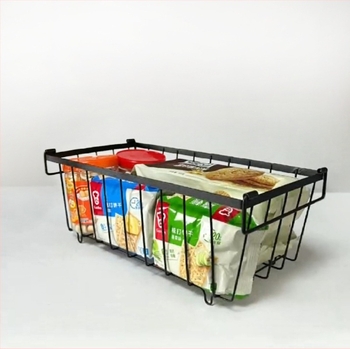 Μεταλλικό καλάθι αποθήκευσης κατάψυξης για κουζίνα και ψυγείο, οργάνωση αποθήκευσης, μοντέρνος μινιμαλιστικός σχεδιασμός, χωρίς συναρμολόγηση