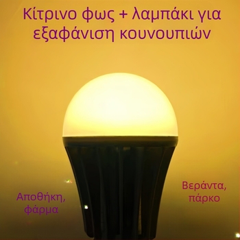 LED λαμπτήρας εξολόθρευσης κουνουπιών για φάρμες κοτοπουλών – LED πηγή φωτός, κάλυψη 41-60㎡, μέθοδος εξολόθρευσης: ακτινοβολία φωτός + ηλεκτρικό σοκ, ABS περίβλημα, πλέγμα νικελίου-ψευδάργυρου-σιδήρου