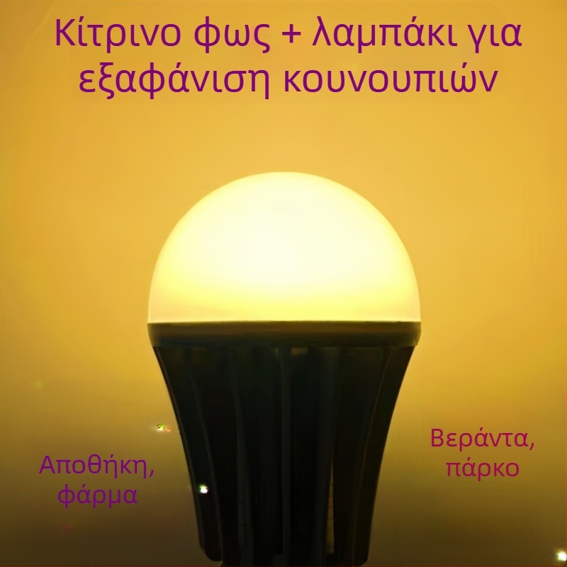 LED λαμπτήρας εξολόθρευσης κουνουπιών για φάρμες κοτοπουλών – LED πηγή φωτός, κάλυψη 41-60㎡, μέθοδος εξολόθρευσης: ακτινοβολία φωτός + ηλεκτρικό σοκ, ABS περίβλημα, πλέγμα νικελίου-ψευδάργυρου-σιδήρου