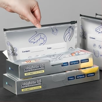 Τσάντα διατήρησης από αλουμινόφυλλο για οικιακή κουζίνα – αυτοσφραγιζόμενη, ανθεκτική σε θερμοκρασίες -60°C έως 100°C, αποστείρωση και αντιβακτηριακή