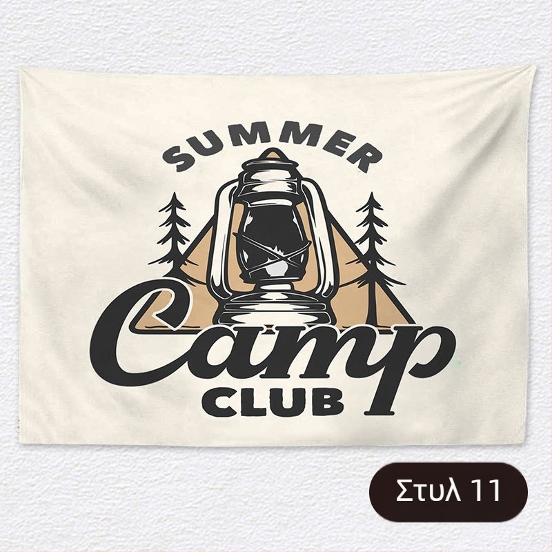 Ταπισέρι φόντου για χαλαρό κάμπινγκ – κοντό plush ύφασμα, 100% πολυεστέρα, ορθογώνιο σχήμα, μοτίβο τοπίου, ψηφιακή μεταφορά θερμότητας