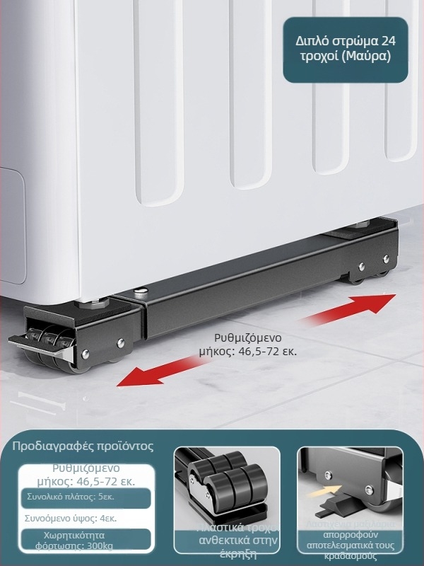 Μετακινούμενη βάση με περιστρεφόμενους τροχούς για μετακίνηση βαρέων επίπλων και ψυγείων