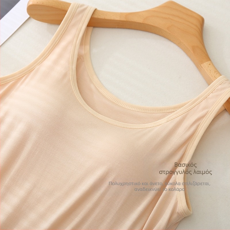 Γυναικείο camisole top με αποσπώμενες τιράντες, πολύ κοντό μήκος, μοτίβο χωρίς σχέδιο