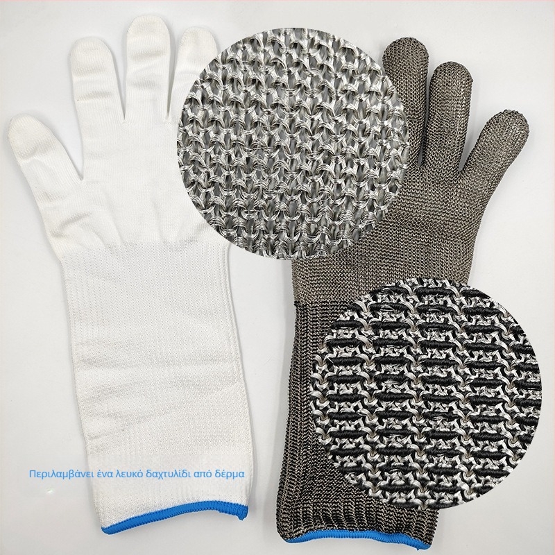Mori Γάντια Ανοχής Κοπής Κλάσης 5, Γάντια από Ατσάλι για Επεξεργασία Κρέατος και Ψαριών