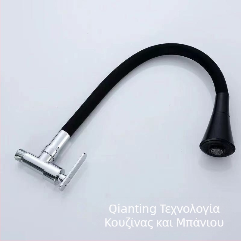 Βρύση κουζίνας τοίχου για κρύο νερό, σώμα από κράμα ψευδαργύρου, κεραμικός μηχανισμός βαλβίδας, στυλ φως πολυτελείας