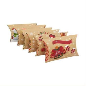 Κουτί καραμέλων σε μορφή μαξιλαριού από χαρτί — στυλ καρτούν, ελαφρύς πολυτελής σχεδιασμός, κατάλληλο για γάμους