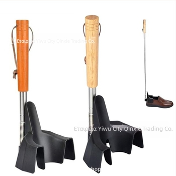 Τηλεσκοπικός μεταλλικός shoehorn με μακριά λαβή, κατάλληλο για αθλητικά παπούτσια