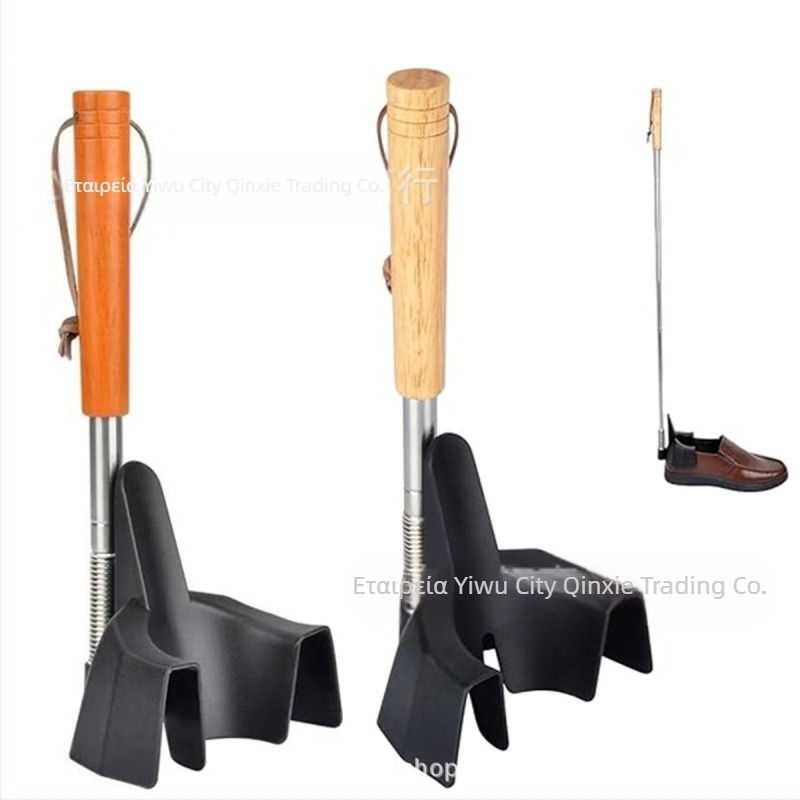Τηλεσκοπικός μεταλλικός shoehorn με μακριά λαβή, κατάλληλο για αθλητικά παπούτσια