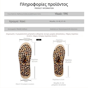 Πάτος παπουτσιών μασάζ με πιέσεις σε σημεία πίεσης και υφή πέτρας χήνας, πλήρης πάτος από TPE, μοντέλο 72-1, συμβατός με αθλητικά παπούτσια, δερμάτινα παπούτσια, μποτάκια και casual
