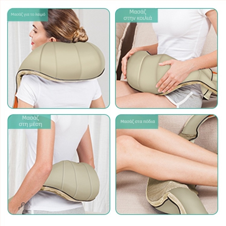 Μασάζ για λαιμό-ώμους-πλάτη, 8 κεφαλές, θερμή συμπίεση, τροφοδοσία AC, μοντέλο HF-P07, χρονόμετρο, 3 ρυθμίσεις