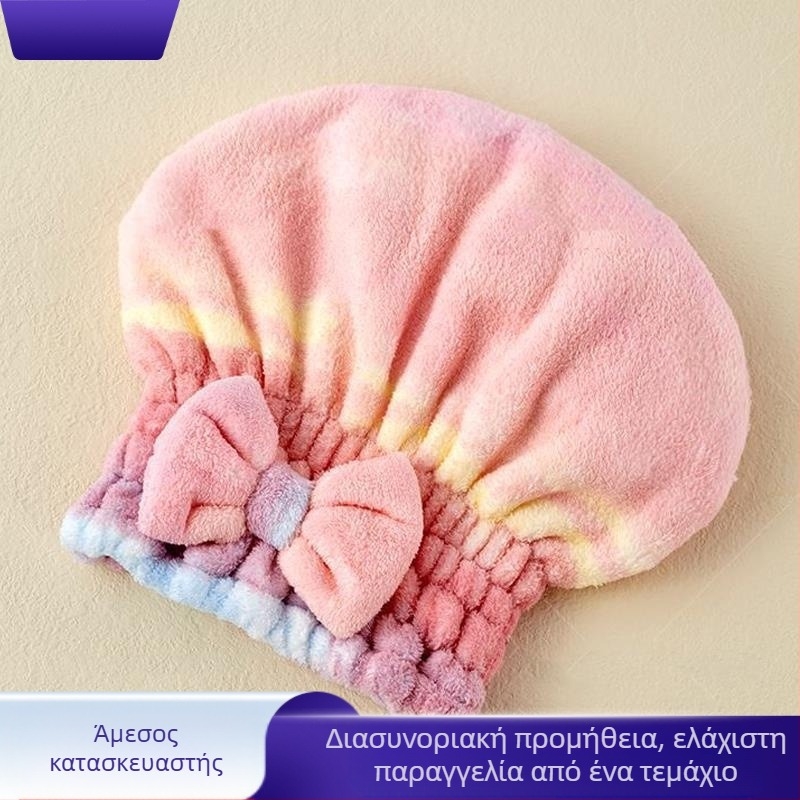 Καπέλο για στέγνωμα μαλλιών από φλις κοράλλι, νήμα 150D, ύφανση έξι ράβδων, βάρος κάτω από 30 g