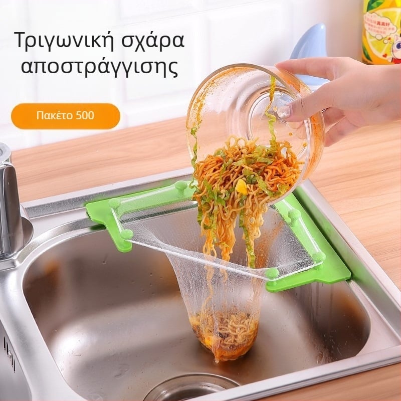Τριγωνικό φίλτρο νεροχύτη με κρεμαστό κάδο αποστράγγισης, ABS υλικό, κορεατικού στυλ, άδεια ιδιωτικής ετικέτας, εκτυπωμένο λογότυπο