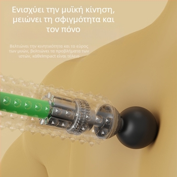 Ηλεκτρική ράβδος μασάζ για γυμναστική και γιόγκα, τροφοδοσία USB, μηχανικός έλεγχος, μεταβλητή ταχύτητα, 4 στρογγυλές κεφαλές μασάζ, μορφή ορθογώνιο τραπεζοειδές, κατάλληλη για κεφάλι, λαιμό, μέση και ισχίο.