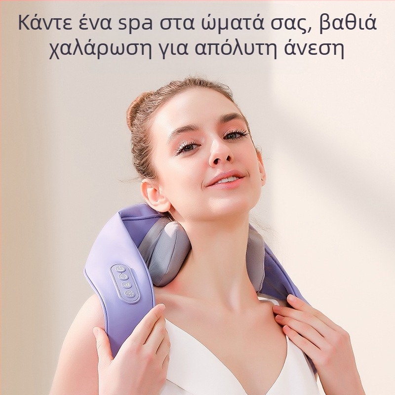 SL-Z9 επαναφορτιζόμενος μασάζ για αυχένα και ώμους, με 6 κεφαλές, θερμή συμπίεση, υπέρυθρη θεραπεία και χρονοδιακόπτης