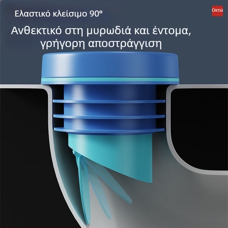 Κάλυμμα φλαντζας τουαλέτας με βαλβίδα ελέγχου – κατά του αντίστροφου ρεύματος, έλεγχος οσμών, παχιά ελαστική δαχτυλίδα, Makin