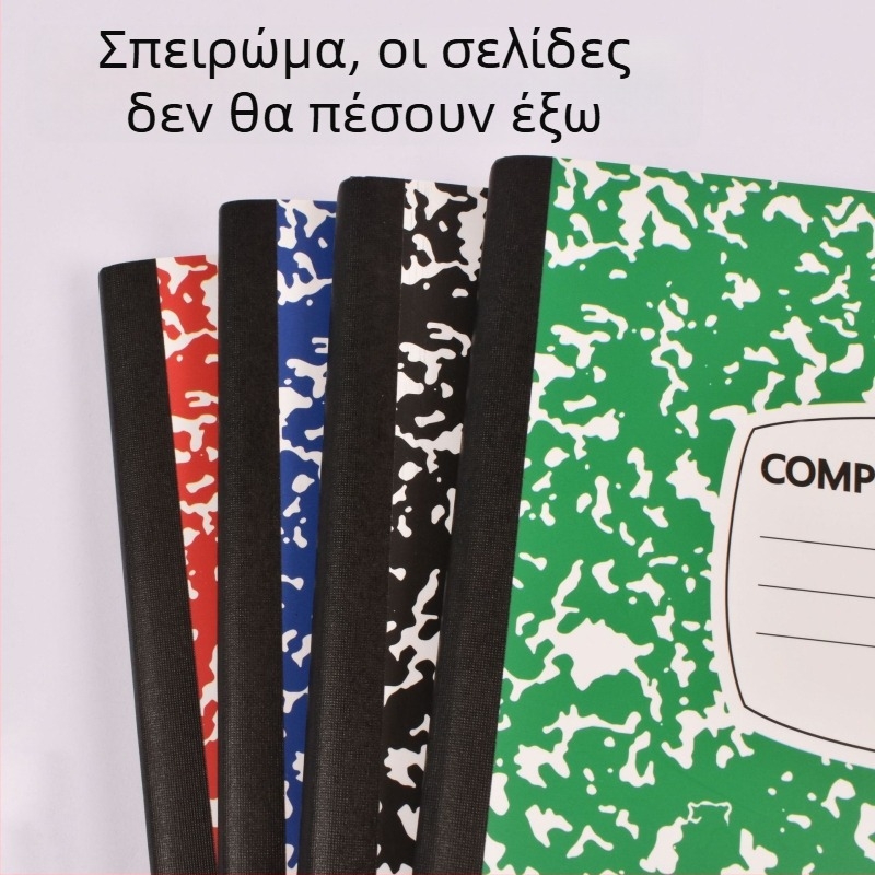Σημειωματάριο με ραφή βελονιάς, μαλακό εξώφυλλο, offset χαρτί διπλό, 55 g, 100–200 σελίδες