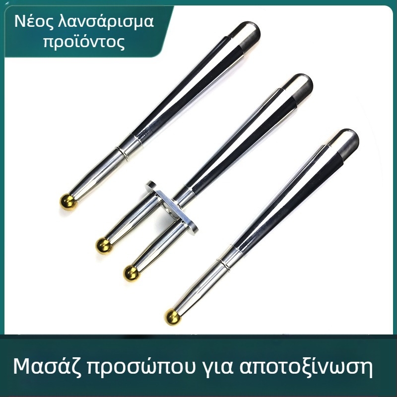 Μαγνητικό ραβδάκι μασάζ με πιρούνι για θεραπεία με μεσημβρινούς — Ανοξείδωτο χάλυβα, κυκλική κεφαλή μασάζ, πιρούνι-σχήμα, εφαρμογή στον αυχένα, ατέρμονος έλεγχος ταχύτητας