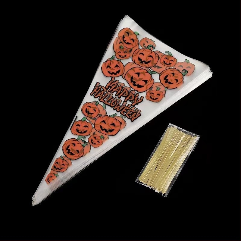 Hongbo OPP πλαστική τρίγωνη σακούλα για Halloween καραμέλες και μπισκότα – προσαρμοσμένη επεξεργασία