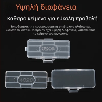 Πλακέτα σήμανσης καλωδίων, αδιάβροχο διαφανές πλαίσιο σήμανσης, PP υλικό, κατάλληλο για εσωτερική/εξωτερική χρήση, συμβατή με μοντέλα εκτύπωσης 3010/3020/4010/4020