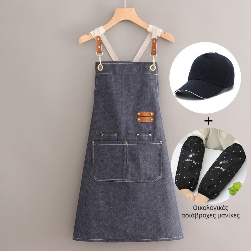 Ποδιά κουζίνας χωρίς μανίκια, ιαπωνικού στυλ, καμβάς, κατά της μόλυνσης