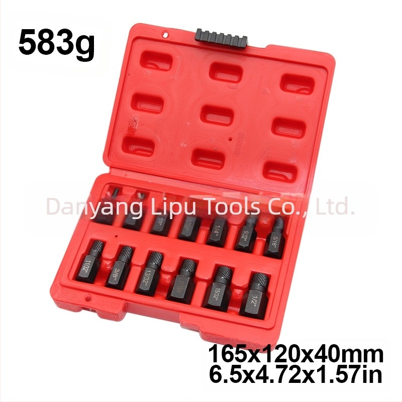 Σετ εξαγωγής βιδών για βίδες με κατεστραμμένη κεφαλή, βρετανικό πρότυπο, σχεδιασμός με πολλαπλά σπειρώματα, χάλυβας 40Cr-V