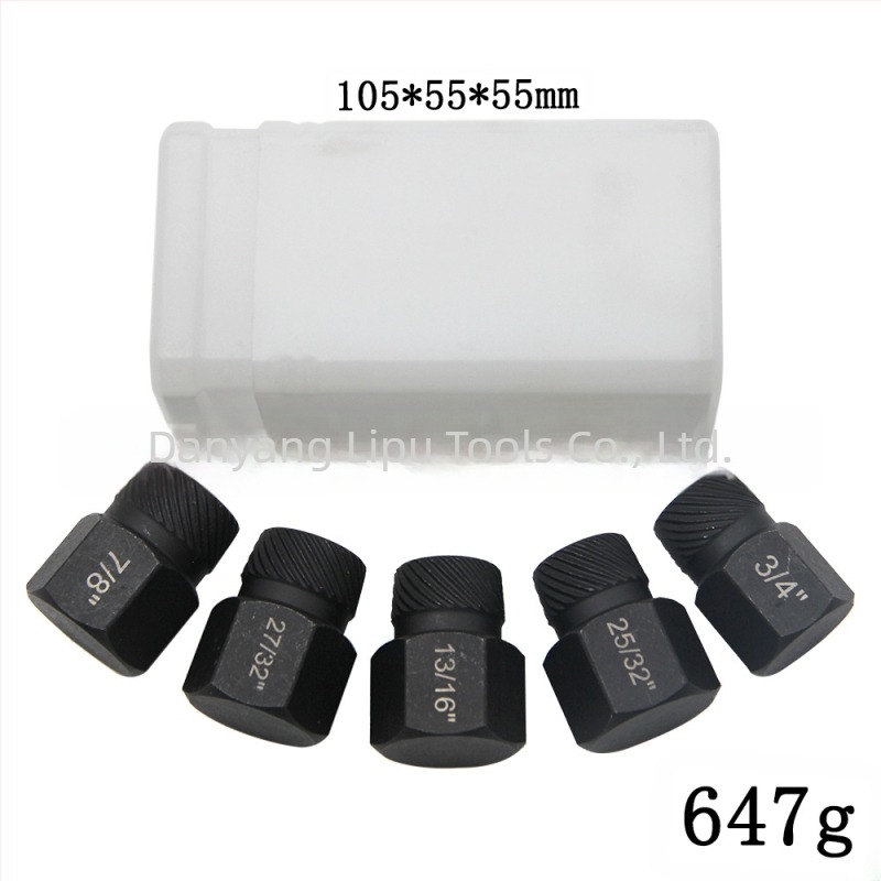 Σετ εξαγωγής βιδών για βίδες με κατεστραμμένη κεφαλή, βρετανικό πρότυπο, σχεδιασμός με πολλαπλά σπειρώματα, χάλυβας 40Cr-V