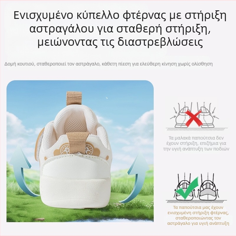 2024 Άνοιξη: διαπνέοντα παπουτσάκια μωρού με ύφασμα από βαμβάκι, μαλακή σόλα, αντιολισθητικά για πρώτα βήματα, 12–36 μηνών
