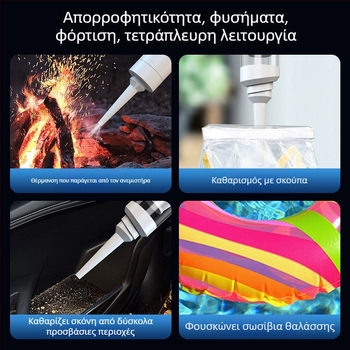 Χειροκίνητος φορητός καθαριστής αυτοκινήτου, ασύρματος επαναφορτιζόμενος, 7.4V, 80W, αναρρόφηση 9000Pa