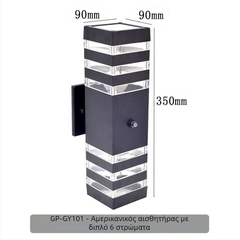 GP-GY101 Εξωτερικός τοίχος λαμπτήρας με IP65 αλουμινένιο περίβλημα, είσοδος 220V, θερμοκρασία χρώματος 3000/4000/6000K