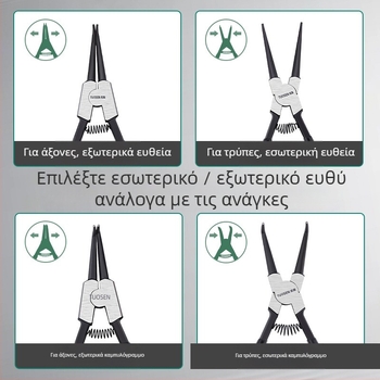 Tuosen πένσες κυκλικών δαχτυλιδιών – κεφαλή 90°, βάρος 0,50, μη αντικαταστάσιμη κεφαλή