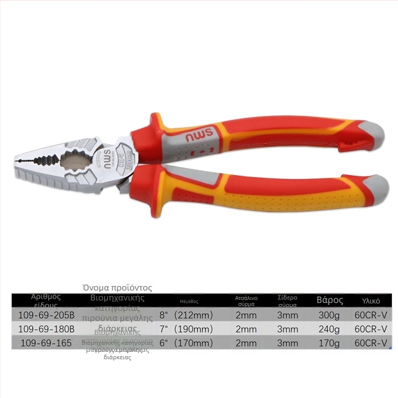 SMU πένσες με μυτερό άκρο, μοντέλο 140-69-205B, ειδικό ατσάλι, πολυλειτουργικό εργαλείο