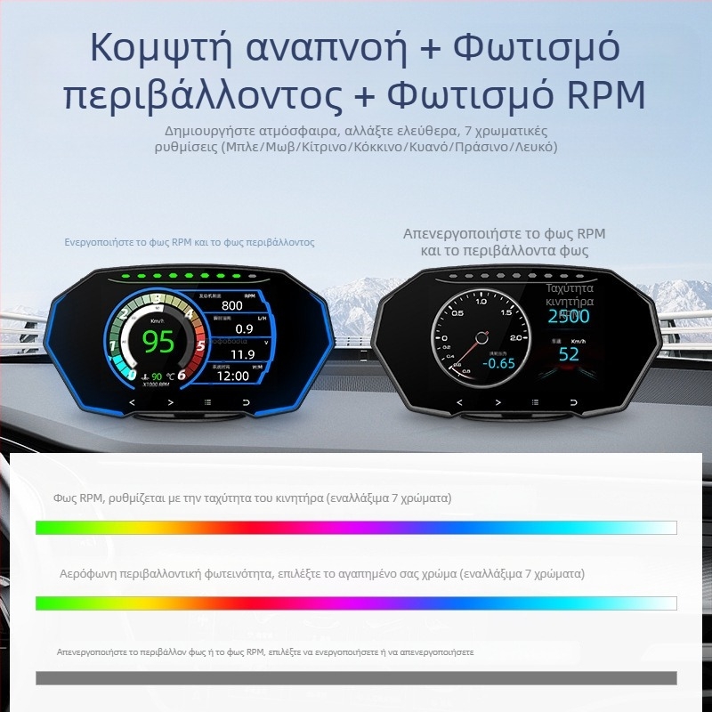 Οθόνη HUD αυτοκινήτου με GPS μέτρησης ταχύτητας και OBD, 4 ιντσών LED LCD οθόνη αφής, Μοντέλο F11