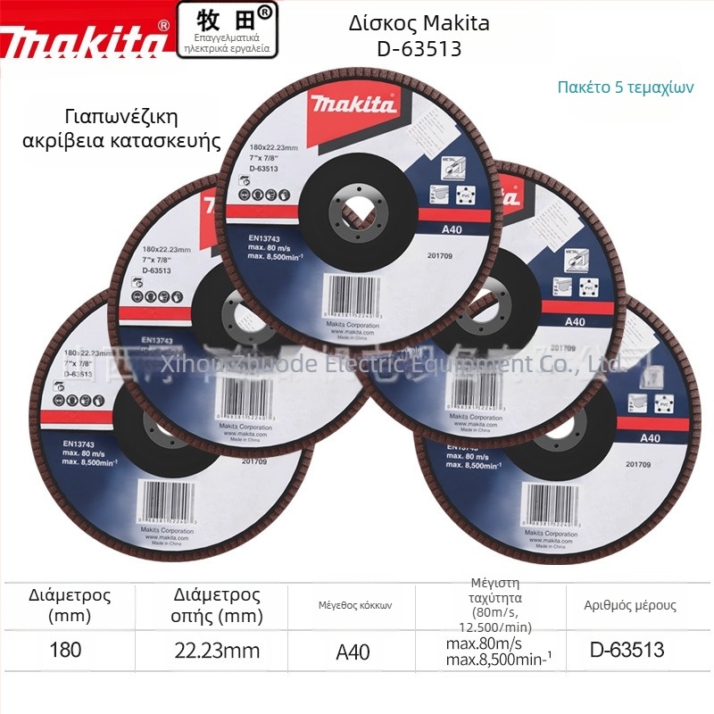 Makita 100 mm τροχός από λειαντικό ύφασμα για γωνιακό τροχό – γυάλισμα, μέγιστη ταχύτητα 80, σκληρότητα A