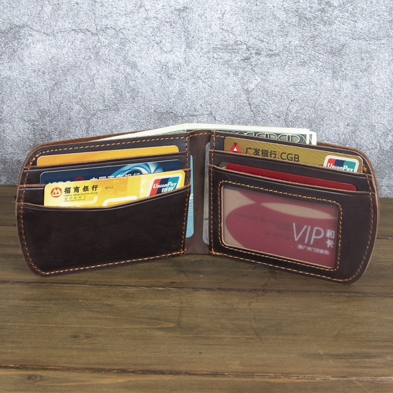 Matt ανδρικό πορτοφόλι από γνήσιο δέρμα, διπλής όψεως, επάνω στρώμα βοοειδούς δέρματος, μονόχρωμο σχέδιο, ανθεκτικό στη φθορά