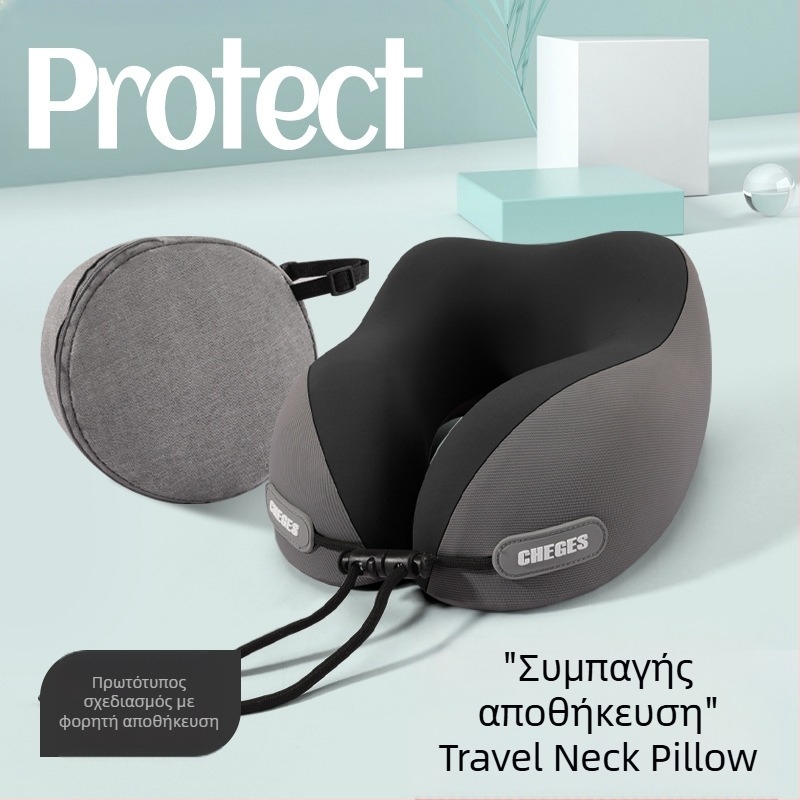 Chegeshi U-σχήματος ταξιδιωτικό μαξιλάρι για τον αυχένα, γέμισμα από αφρό μνήμης, εξωτερικό υλικό από συνθετικές ίνες, για όλες τις εποχές, αρχικό στυλ