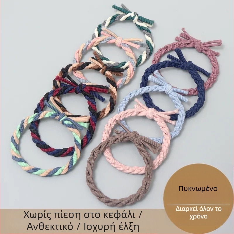 Αξεσουάρ μαλλιών - Δέσιμο με κόμπους για τα μαλλιά, μικτές ύλες, χειροποίητο, φυσικό στυλ