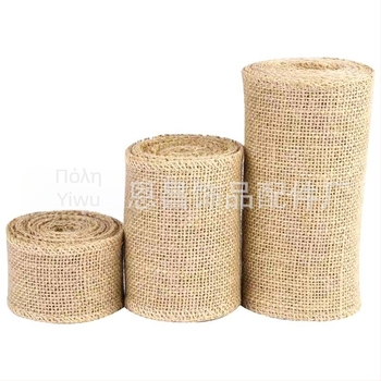 Enchang burlap ρολό και λωρίδες από jute με σκοινί κάνναβης για DIY χριστουγεννιάτικες χειροτεχνίες