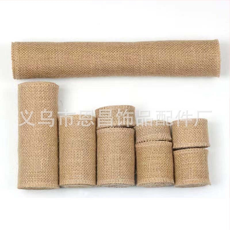 Enchang burlap ρολό και λωρίδες από jute με σκοινί κάνναβης για DIY χριστουγεννιάτικες χειροτεχνίες