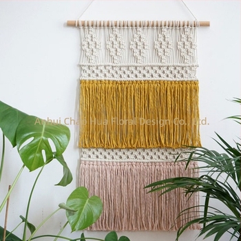 Βαμβαμένη μποέμικη ταπετσαρία τοίχου, χειροποίητη ύφανση, ορθογώνιο σχήμα με ριγέ σχέδιο, κατάλληλο για σαλόνι, διάδρομο και υπνοδωμάτιο