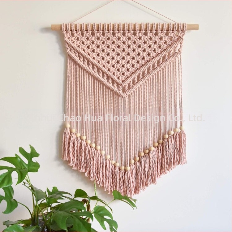 Βαμβαμένη μποέμικη ταπετσαρία τοίχου, χειροποίητη ύφανση, ορθογώνιο σχήμα με ριγέ σχέδιο, κατάλληλο για σαλόνι, διάδρομο και υπνοδωμάτιο