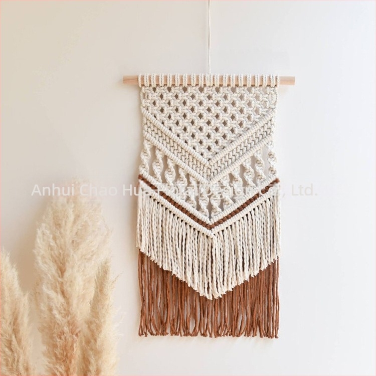 Βαμβαμένη μποέμικη ταπετσαρία τοίχου, χειροποίητη ύφανση, ορθογώνιο σχήμα με ριγέ σχέδιο, κατάλληλο για σαλόνι, διάδρομο και υπνοδωμάτιο